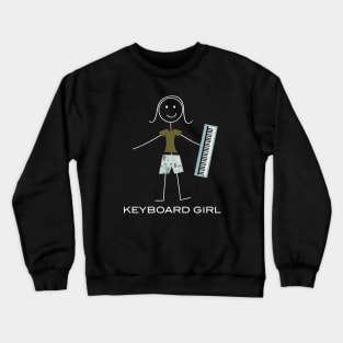 Funny Womens Keyboard Girl Crewneck Sweatshirt